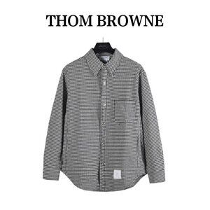 THOM BROWNE FW22 Houndstooth Lapel Shirt Jacket Men's Grey 4